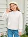 Haloumoning Girls Cardigan Button Down Long Sleeve Chunky Knit Sweater Fall Cute Outerwear Coat 5-14Y White