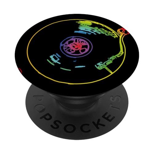 Tocadiscos retro vintage boceto DJ PopSockets PopGrip Adhesivo