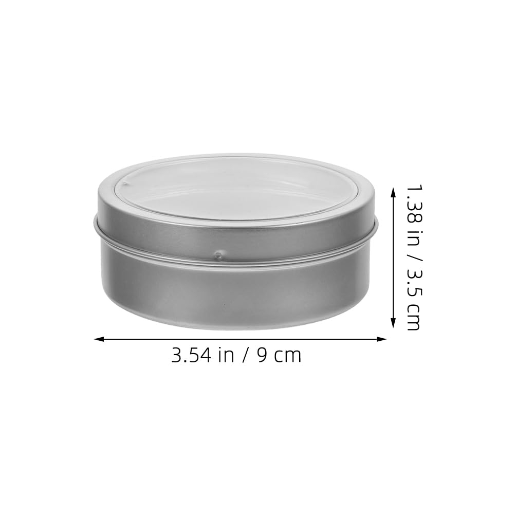 ABOOFAN Lot De 4 Bocaux À Épices Magnétiques En Inox 9.00 Cm Avec Couvercle Transparent Pour Cuisine Réfrigérateur Garde-Manger Et Camping-Car