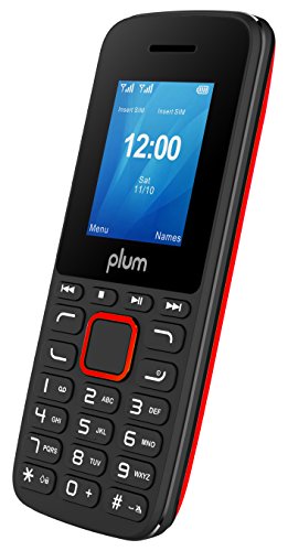 Plum Unlocked Cell Phone GSM Worldwide Dual Sim Camera FM Radio Bluetooth MP3 Player SD Card Slot Feature, 1.8" - Red