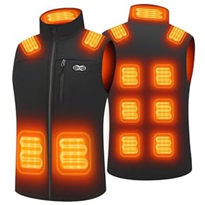 Techstuph Gilet Chauffant pour Hommes avec 3 Zones de Chauffage Réglables 11 Gilet Chauffant pour fFemmes Veste Chauffante Température Maximale 141°F (Sans Batterie)