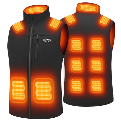 Techstuph Gilet Riscaldato Uomo con 3 Temperature Regolabili 11 Zone