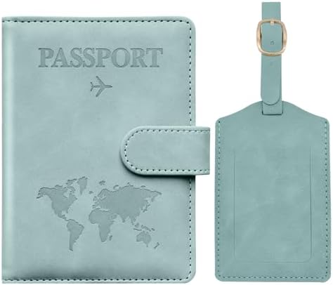 Toctax Funda Pasaporte y Identificador de Maletas, Porta Pasaporte Viaje, Passport Holder, Passport Cover (Azul Claro)