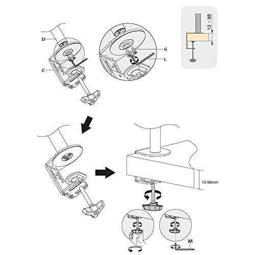Support ecran pc rotatif et bras orientable inclinable VESA table