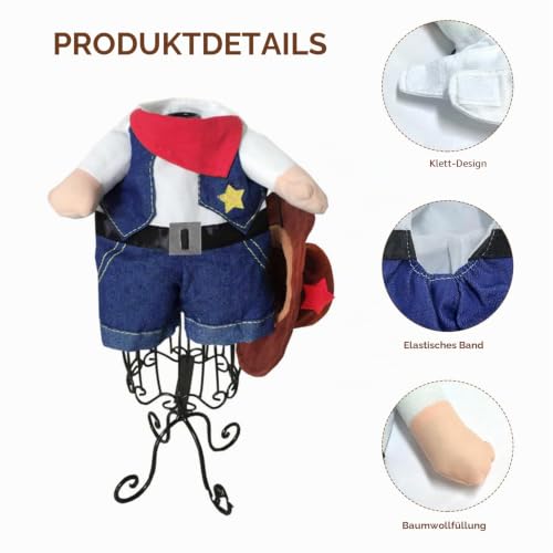 1 Satz Cowboy-Kostüm für Haustiere, 1 Stück Schwarze Brille, lustiges Hundekostüm, stehendes Kostüm für Haustiere, Cowboy-Uniform für Haustiere mit Kapuze, Cosplay-Requisiten für Haustiere