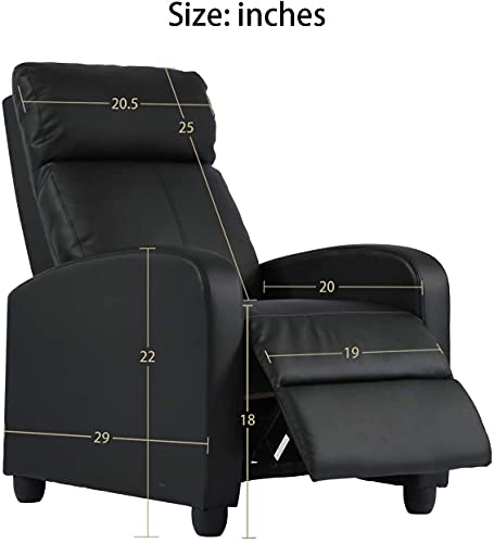 Sillón reclinable negro de cuero ajustable miniatura 2