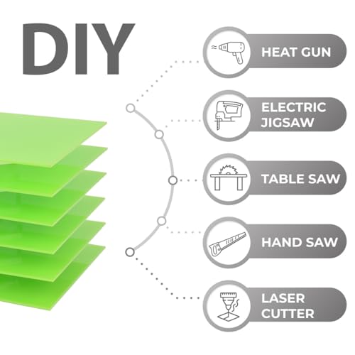 Image of 6 PCS Apple Green Cast Acrylic Sheet 1 /8 Thick 8 x 8 Inch, Opaque Acrylic Sheets for Laser Engraving and Cutting Signs, Light Box, UV Printting, DIY Projects.