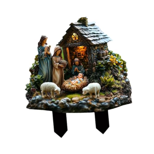 TTETTZ Weihnachten Outdoor Krippe Dekoration Ornament Pfähle Hof...