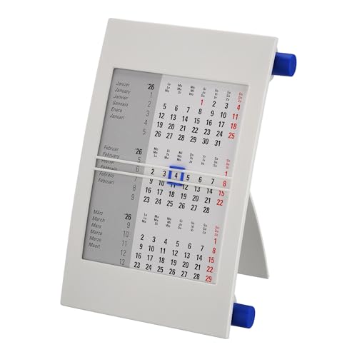 Tischkalender + 2026/2027 + Monatskalender 3 Monate Kalender Kalendarium Stehkalender Ausstellkalender Bürokalender 2 Jahr Jahre 24 Monat Monate Quer Büro Hoch Made in Germany