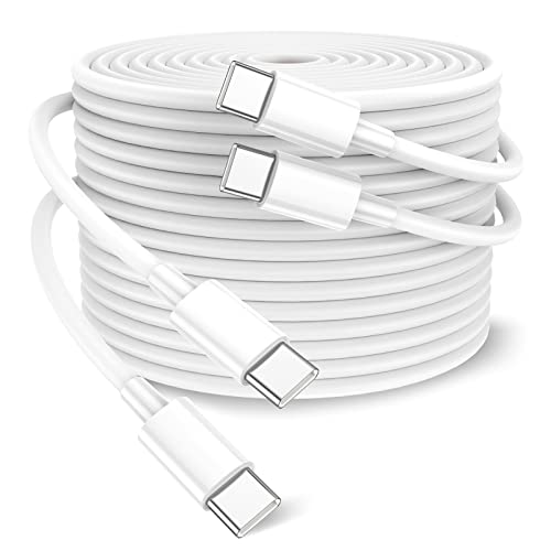 100W USB C to USB C Cable 2-Pack 10ft, Upgraded Fast Charging USB Type C to Type C Cable, USB-C Cord Phone Charger Compatible with iPhone 16/15/Samsung/Android/Phone/Pad/Macbook/Pro/Plus/Max etc.
