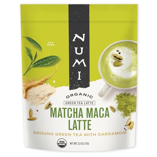 Numi Tea - Organic Matcha Maca Latte Powder – Green Tea Matcha Latte Mix with Adaptogens & Antioxidants – Vegan & Gluten Free, 2.5 oz (Makes 17 Cups)
