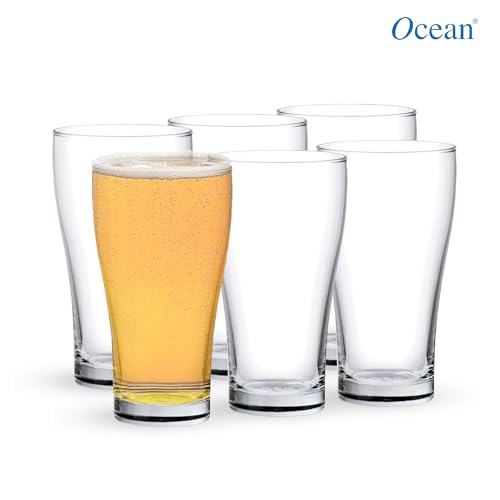 Ocean Conical Super,425 Ml. | Soda Lime Glass | Set of 6 | Clear & Transparent | Used to Serve Iced bevarages e.g. lagers, ales, IPAs, stouts, or Porters |Home Party, Offices, Hotel & Restaurant - Image 2 thumbnail