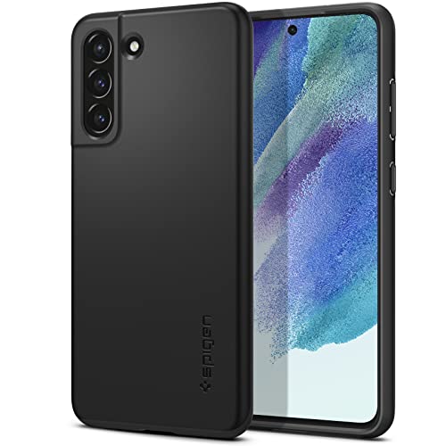 Image of Spigen Thin Fit | Samsung Galaxy S21 FE 5G Case [Air Cushion Protection] [Grippy] Galaxy S21 FE 5G Back Cover | TPU+PC - Black