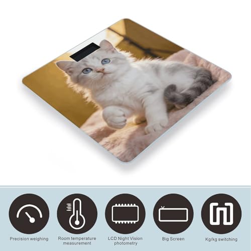 Báscula digital para baño con sensor preciso y pantalla LCD miniatura 3