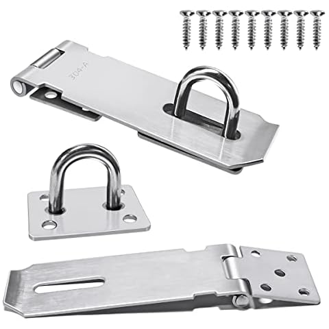 2Pcs Stainless Steel Gate Lock Hasp Cover