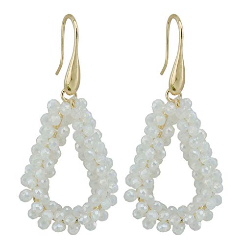 Coiris New Elegant Handmade Beads Dangle Earrings for Women Tearsdrop Earrings (ER1143-AB Clear)