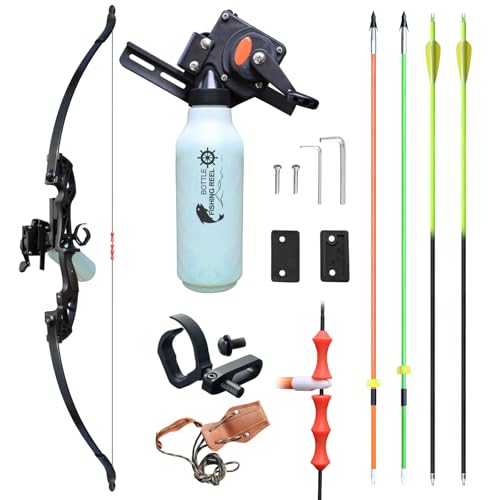 Bowfishing Bow and Arrow Set for Adults Beginner Bow Fishing Combo Kit with Bowfishing Arrows Bowfishing Reel