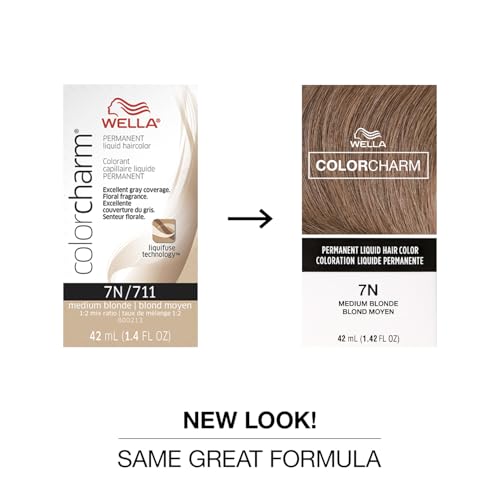 COLORCHARM Permanent Liquid Hair Color for Gray Coverage| 7N Medium Blonde | 1.4 Fl Oz - Thumbnail 2