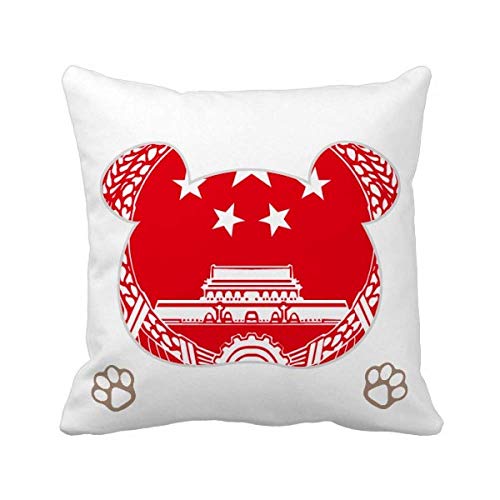 Housse de coussin emblème chinois rouge pour décorer votre salon asiatique