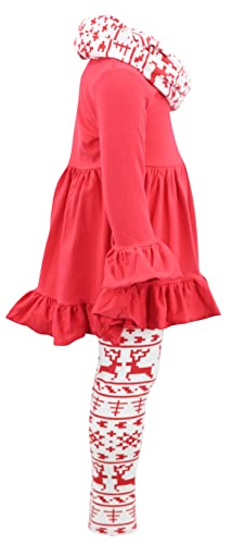 Image of Unique Baby Girls Kids Toddler 3pc Outfit Set Long Sleeve Cotton Blend Tunic Top Leggings and Scarf