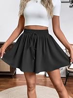 Adigaber Damen Shorts Weites Bein Kordelzug Kurze Hose mit Taschen Lose Freizeit Culottes – Ansicht 2