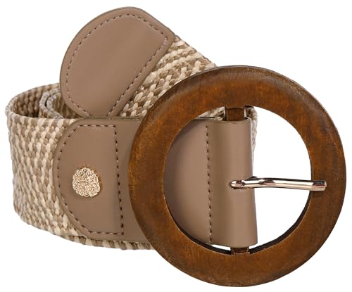Vince Camuto Womens Woonde Buckle Raffia Stretch Belt2