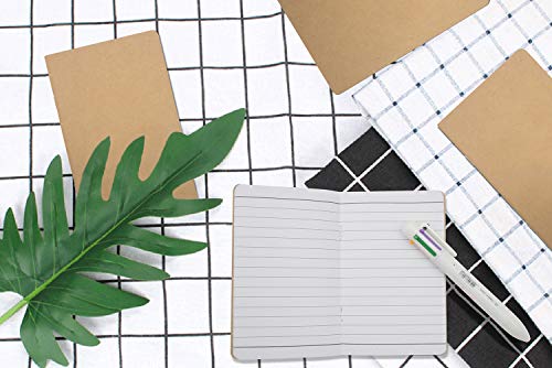 yansanido 12 pcs 55 inch x 35 inch brown cover pocket notebook 32 sheets 64 pages 8 mm ruled pages 70 gsm paper linedpack of 12 brown