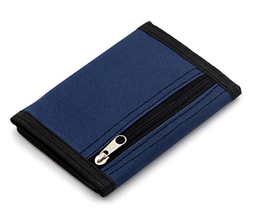 Image of AI-DEE RFID Trifold Canvas Outdoor Sports Wallet for Kids - Front Pocket Wallet with Magic Sticker
