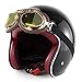 EBAYIN Casque De Moto Jet 3/4 Casque Casque Ouvert Dot/ECE Certifié Cruiser Chopper Scooter Cyclomoteur Protection De Sécurité Casque Lunettes Gratuites,F-XL=（61~62cm）