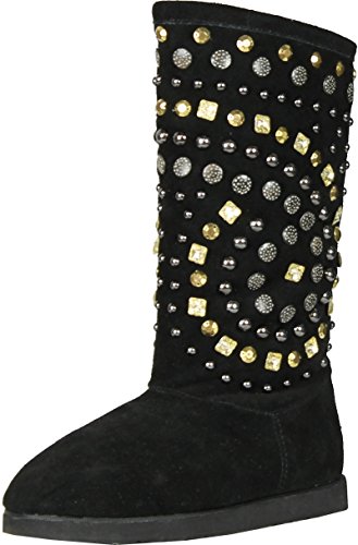 NINA Girls Rubies Boots,Black/Silver,2