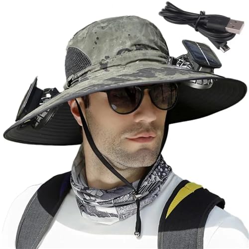 Chapeau de soleil avec 2 ventilateurs contre les fortes chaleurs