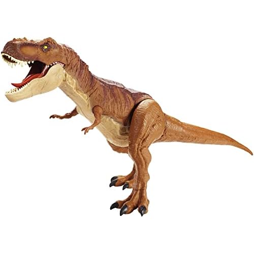 Mattel FMM63 - Jurassic World Dinosaurier Spielzeug Riesendino Tyrannosaurus Rex, riesiger T-Rex Dinosaurier, ca. 90 cm