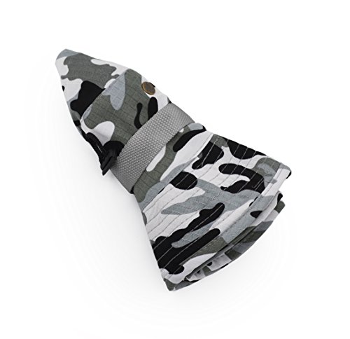 Outdoor Wide Brim Sun Protect Hat, Classic Us Combat Army Style Bush Jungle Sun Cap For Fishing Hunting Camping Grey Camouflage 23 #TOP4