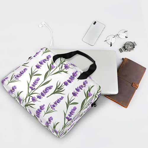 Maletín para portátil con estampado floral lavanda, 13-15.6 pulg miniatura 7