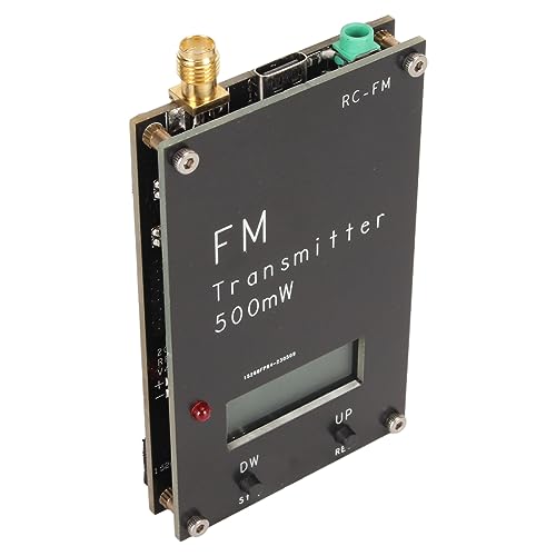 Frecuencia Ajustable del Transmisor FM con Pantalla LCD, Rango de Trabajo 76‑108MHz 500MW USB Tipo C Port 2000m Rango para la Recepción de Radio