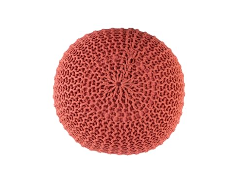 kreatives Wohnen Pouf Premium ø45cm Sitzhocker Strickpouf Innen Terrasse Pool Garten nachhaltig Terracotta - Ginger