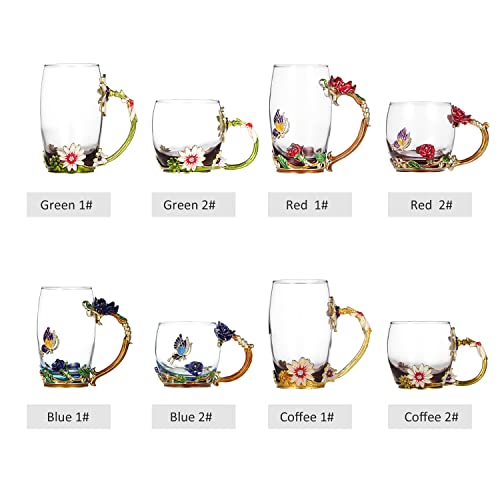 Chusui Ofício de esmalte crisântemo café copo de água caneca de bebida com alça design xícara de caf