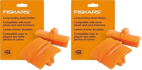 Fiskars Lame de Rechange Originales pour massicots, 2 unités, Coupe Droite, Orange, 1003868 (Lot de 2)