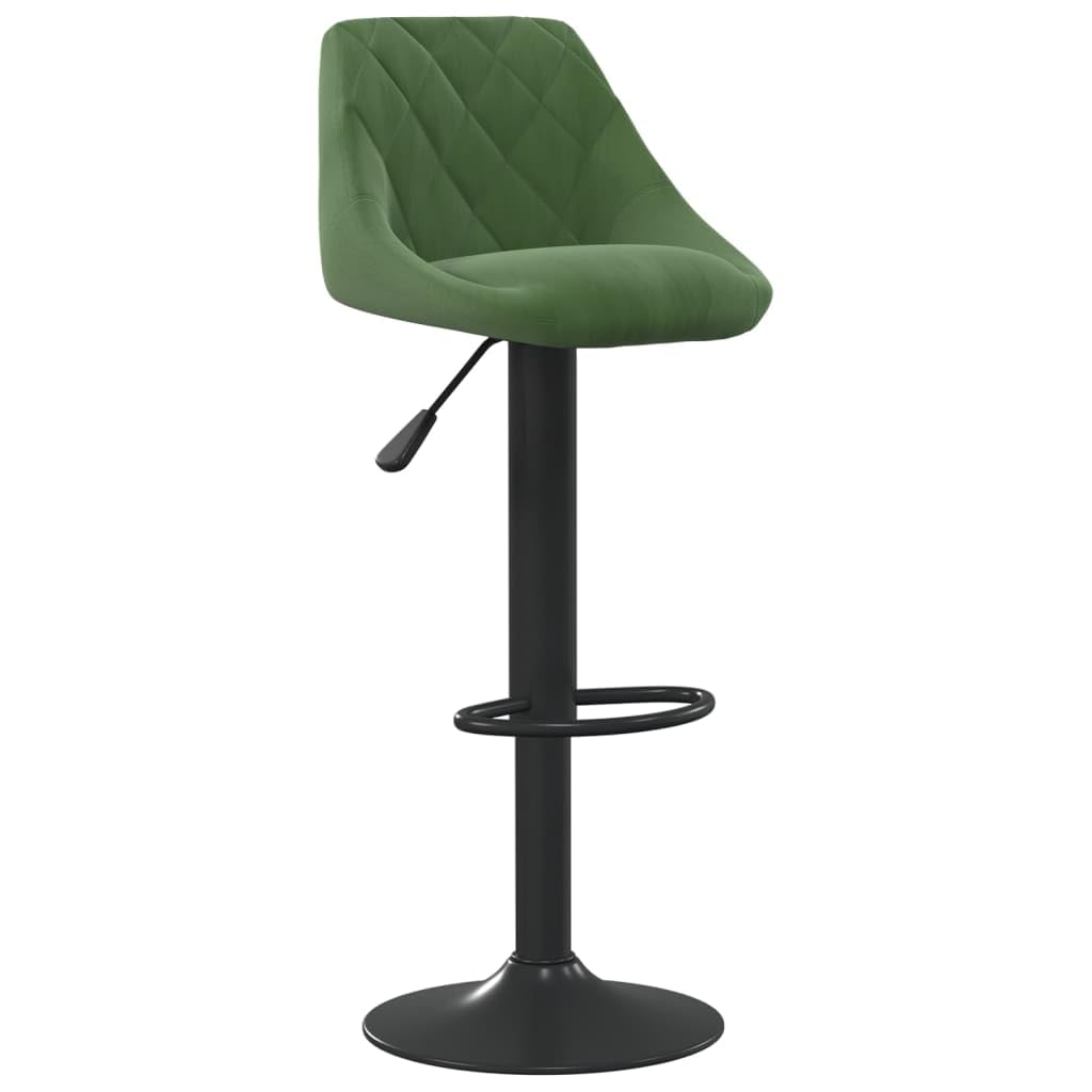 Sgabello da bar, 2 pezzi, velluto verde scuro