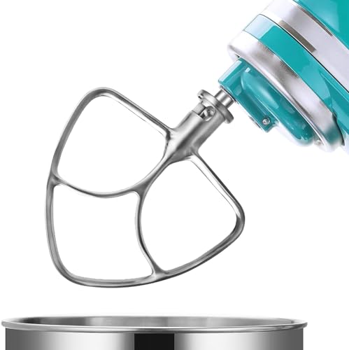 Stainless Steel Uncoated Flat Beater Replacement for KitchenAid K45B Stand Mixer,Compatible with Classic/Artisan Series Mixers, Dishwasher Safe,Heavy-Duty KitchenAid Attachments for 4.5-5 Quart Mixers
