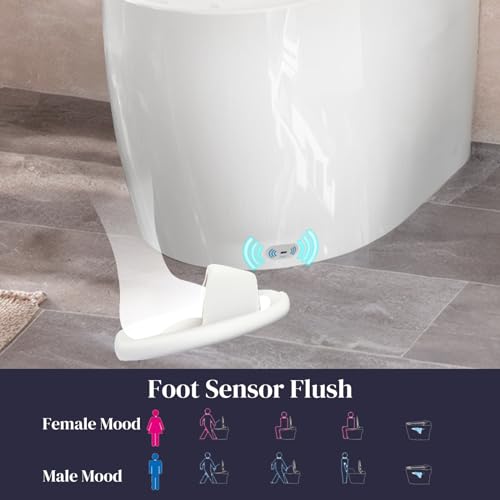 Inodoro inteligente para máxima higiene con sensor de pie y bidé con control de perilla 4