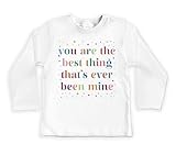 Voila Print You Are The Best Thing That's Ever Been Mine Baby Bodysuit, Baby Shirt, Trendy Newborn Toddler Sweatshirt, VP13729 White, Natural