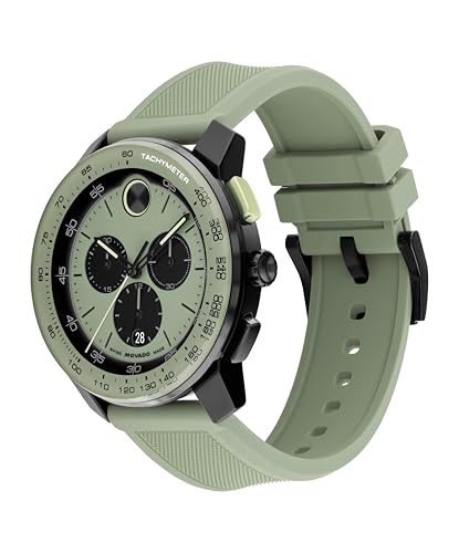 Movado Bold Men's Watch - Swiss Quartz Chronograph, Silicone Strap,Tachymeter Bezel - Modern, Sporty Luxury Fashion Timepiece for Him - 43.5mm2
