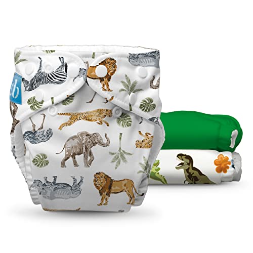 Image of Charlie Banana Cloth Diapers, Reusable, Washable, Adjustable One Size Diaper, for Babies and Toddlers, with Absorbent Inserts - Wild Forest, 3 Pack