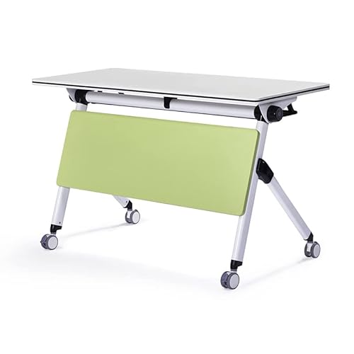 Training Table Folding Desk Writing Training Laptop Table,Modern Industrial Style Small Spaces Desk with Wheels Storage Furniture,Work Workstation Mobile Compact