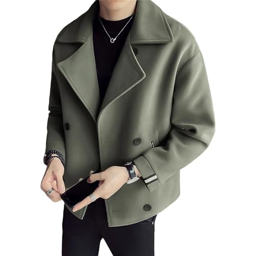 Manteau en laine mélangée pour homme coupe droite élégante et chic