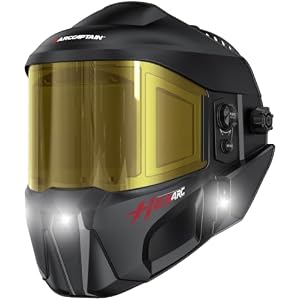 ARCCAPTAIN Intelligent Auto-Darkening Welding Helmet with Light, 180° View