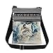 XiaoGalaee Wolf Moon Print Crossbody Bag Adjustable Unisex Shoulder Bag with Zipper Wolf Lovers Gift for Women Men Messenger Bags Outdoor Wilderness Enthusiasts Gift
