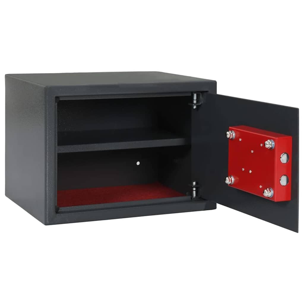 Genérico Caja Fuerte con Cerradura Gris Oscuro 35 x 25 x 25 cm Acero,Seguridad empresarial y del hogar,Cajas fuertes-42011315