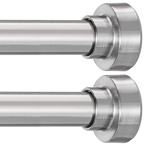 Ynl 2 Pack Shower Curtain Rods Tension- No Drill, Never Rust, Non-Slip Spring Tension Rods For Window/Bathroom, 42-73 Inches, Closet Rod Stainless Steel, Brushed Nickel #TOP2